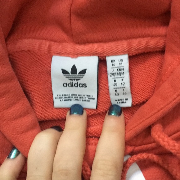 Coral adidas crop hoodie - Picture 2 of 3